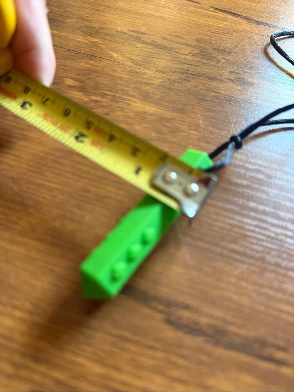 Bright Green Pendant kids chewing Necklace on Black Cord